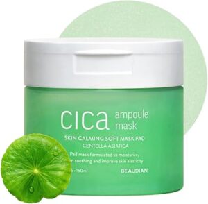 CICA Ampoule Toner Pads – 100 Pre-Soaked Facial Pads with Centella Asiatica, Hyaluronic Acid & Peptides
